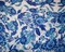 Blue-White-Multi Poly Floral Paisley Border Print Chiffon Woven Fabric By the Yard